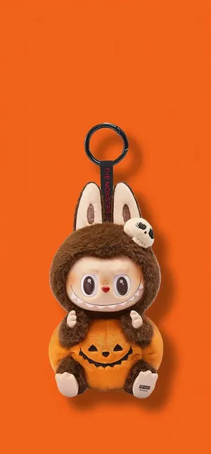 Pop Mart Labubu Keychain Halloween Pumpkin Plush Toy