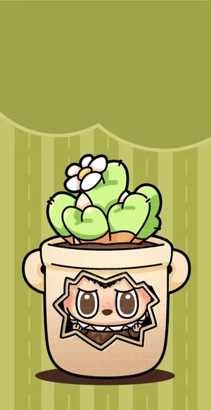 Labubu Figure from Pop Mart in Plant Pot Design