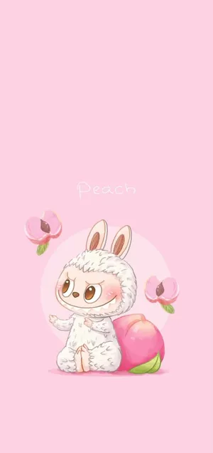 Labubu Character from Pop Mart with Peach Theme