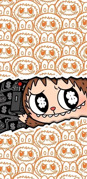 Pop Mart Labubu Character with Dollar Eyes