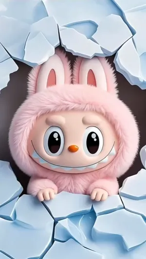 Pop Mart Labubu Plush Character in Pink Costume