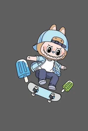 Pop Mart Labubu Skateboarding Character