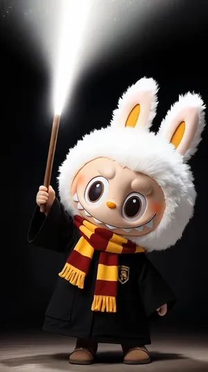 Pop Mart Labubu Figure in Wizard Costume with Magic Wand