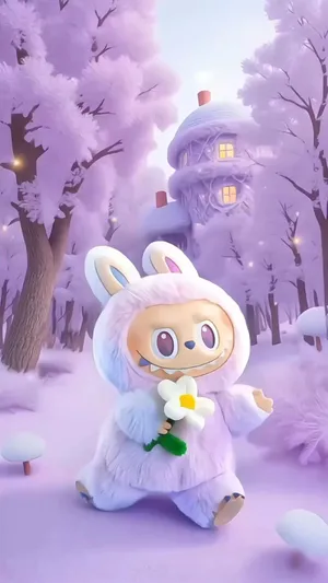Labubu Figure by Pop Mart in Enchanting Purple Forest