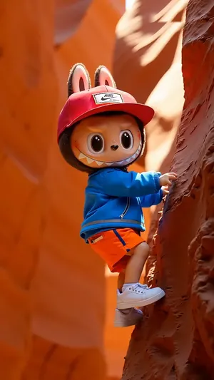 Pop Mart Labubu Figure Climbing Outdoor Adventure