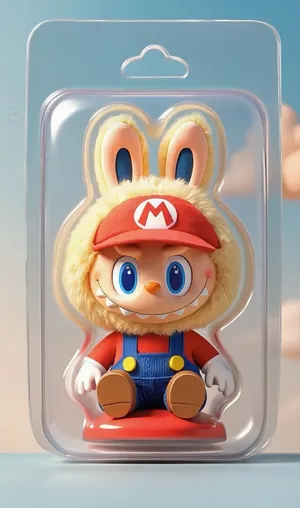 Pop Mart Labubu Figure in Mario Bunny Costume
