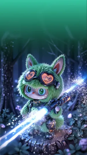 Pop Mart Labubu Character with Futuristic Laser Gun