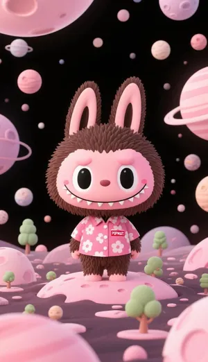Pop Mart Labubu Character in Space-Themed Design